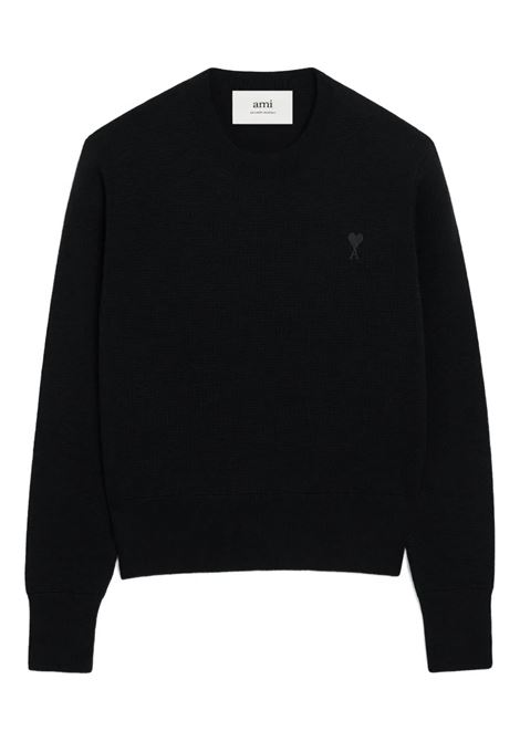 adc sweater man black AMI PARIS | HKS826.0010180